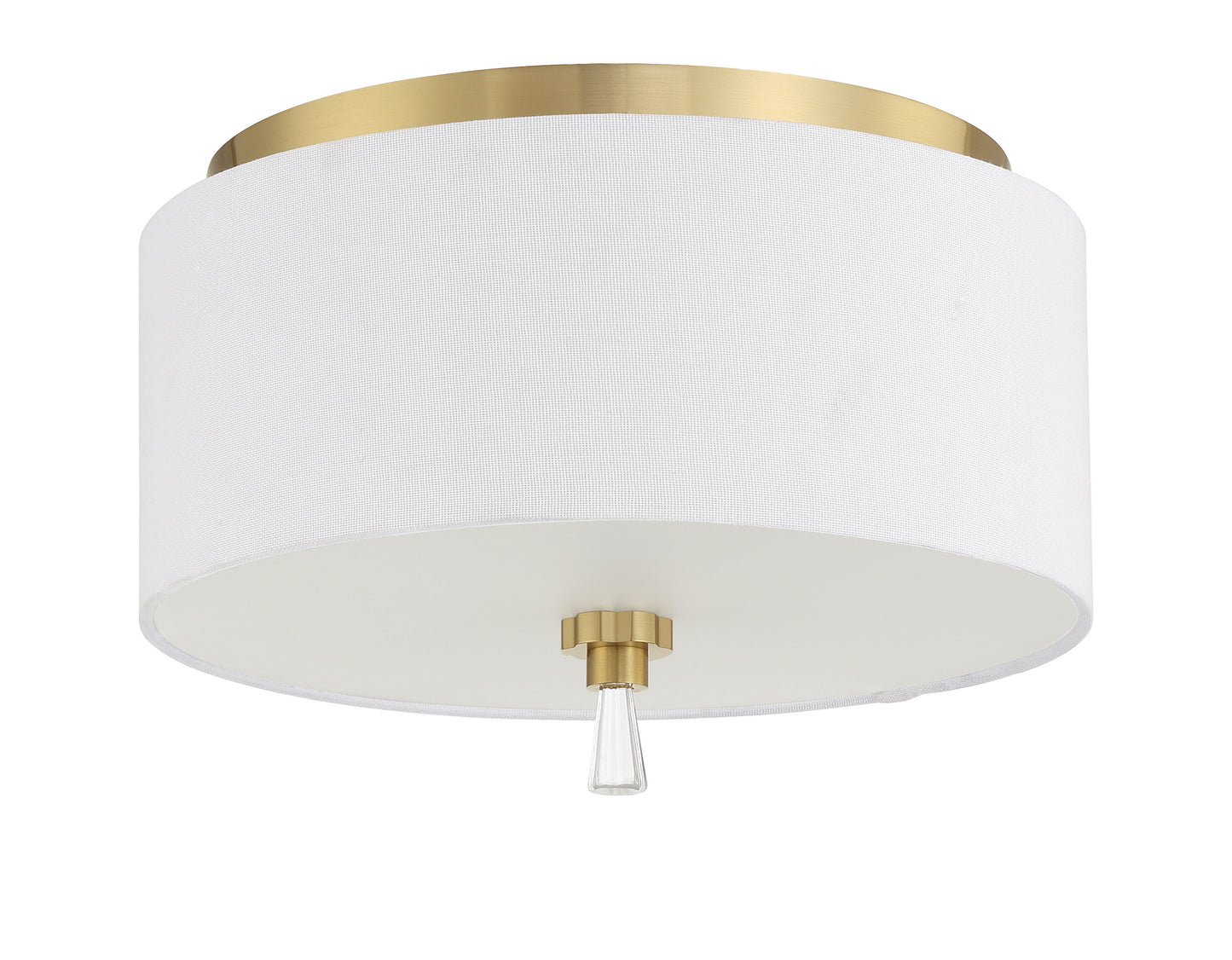 58282-SB - Fortuna 2 Light 12" Wide Flush Mount - Satin Brass