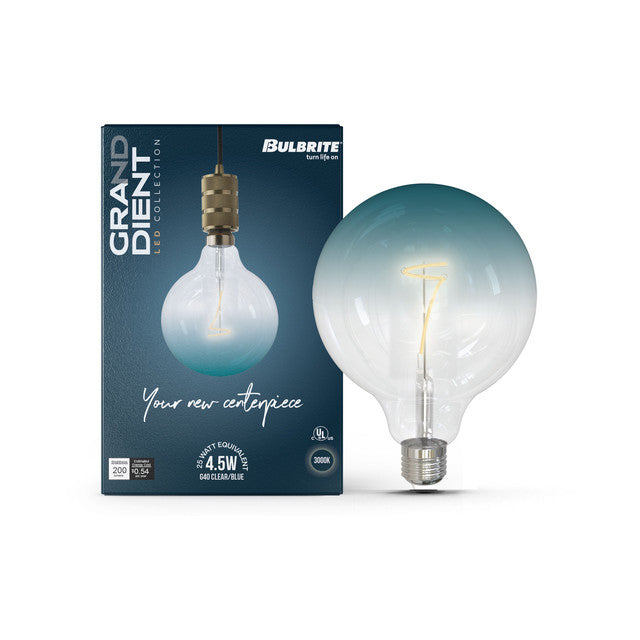 776998 - Filaments Dimmable G40 Clear/Blue Glass Medium Base - 4.5 Watt - 3000K - 2 Pack