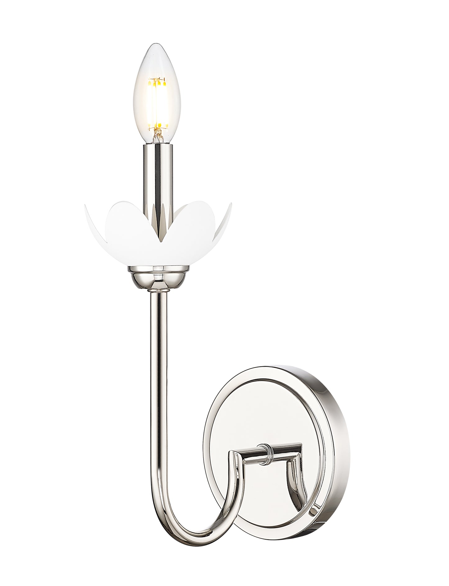 352-1S-PN - Allistair 1 Light Wall 12" Sconce - Polished Nickel