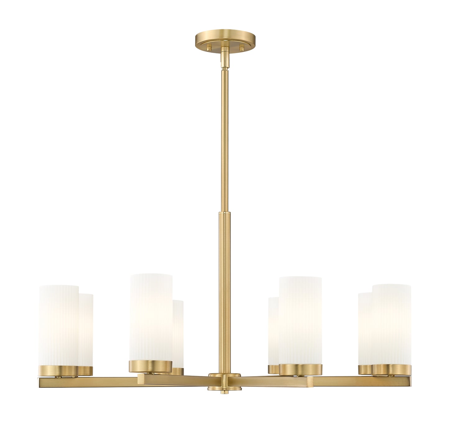 3044-8MGLD - Danica 8 Light 32" Chandelier - Modern Gold