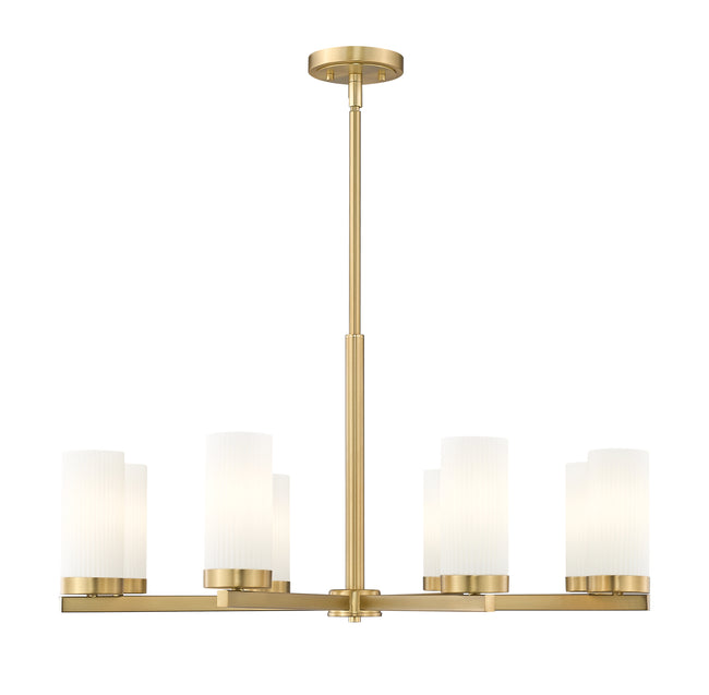 3044-8MGLD - Danica 8 Light 32" Chandelier - Modern Gold
