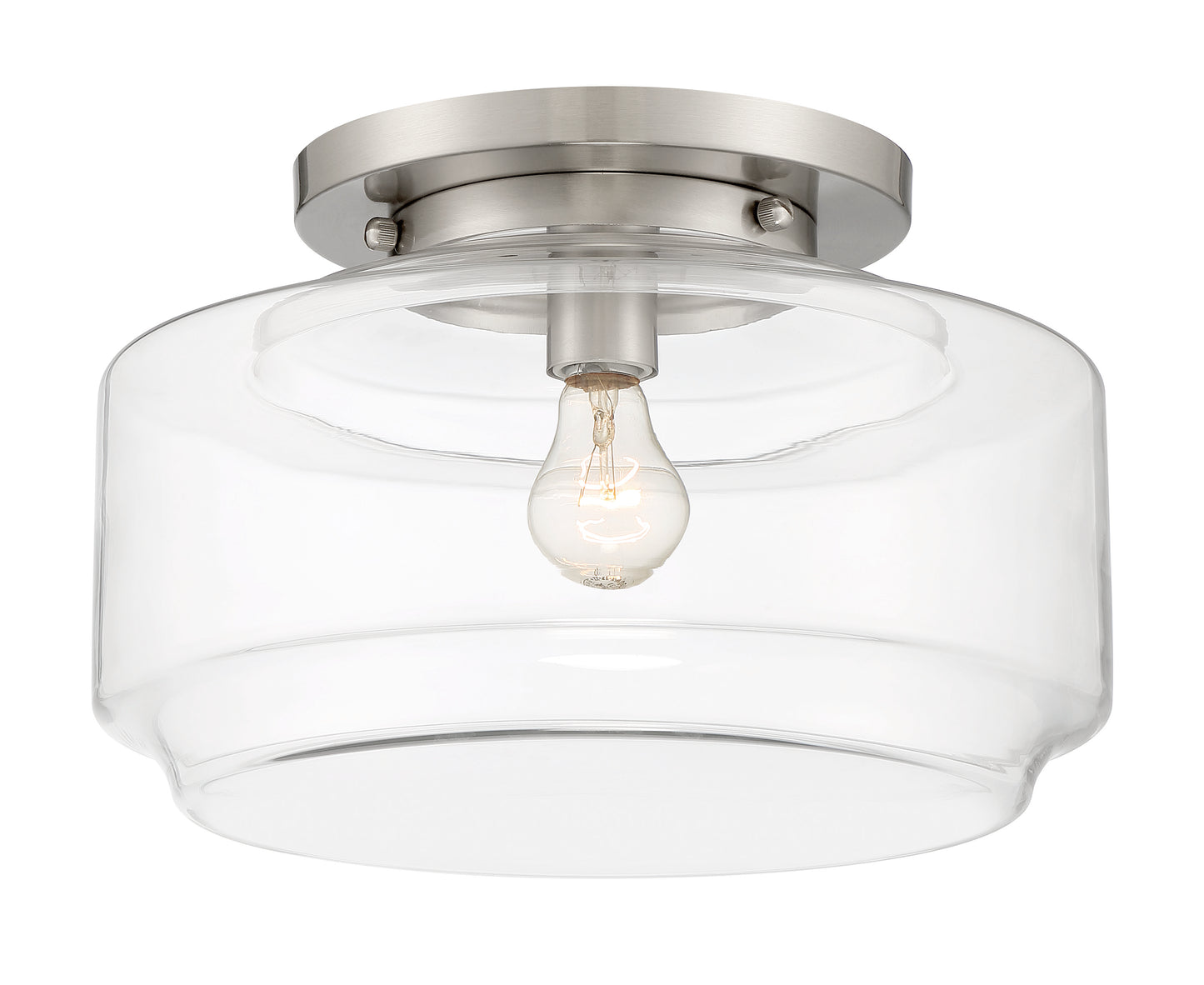 X3114-BNK - Peri 1 Light 14" Wide Flush Mount - Brushed Nickel