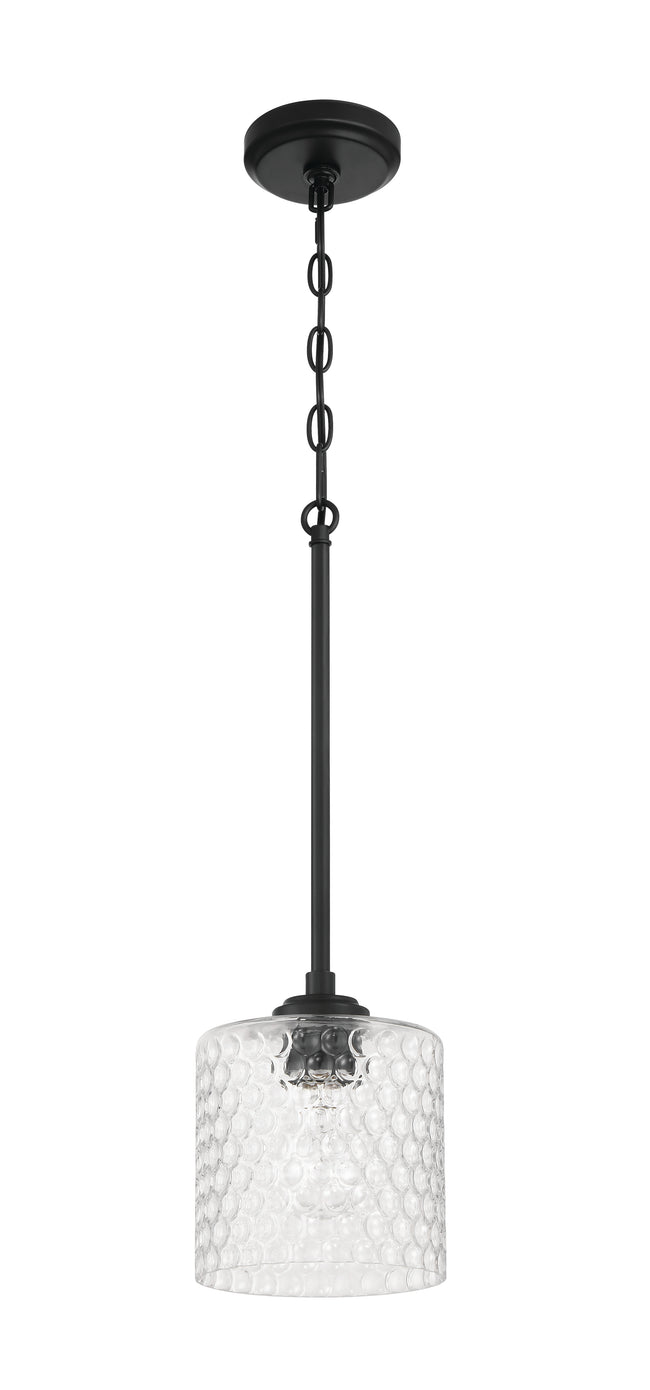 60591-FB - Claire 1 Light 6.5" Wide Mini Pendant - Flat Black