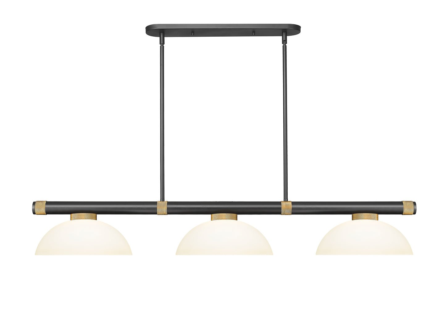 3050-3MB-RB-DMO14 - Vanguard 3 Light 58" Billiard - Matte Black / Rubbed Brass