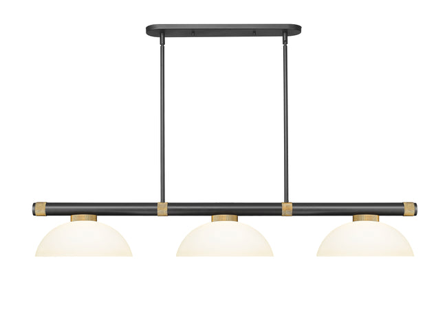 3050-3MB-RB-DMO14 - Vanguard 3 Light 58" Billiard - Matte Black / Rubbed Brass