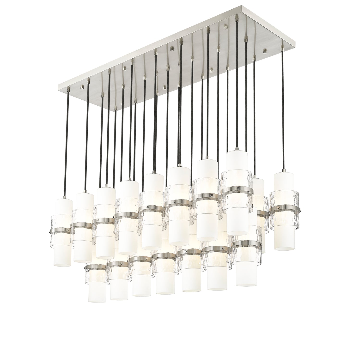 1946P-23L-BN - Cayden 23 Light Linear 54" Chandelier - Brushed Nickel