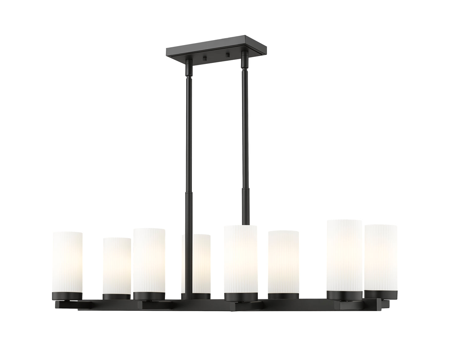 3044-8L-MB - Danica 8 Light Linear 42" Chandelier - Matte Black