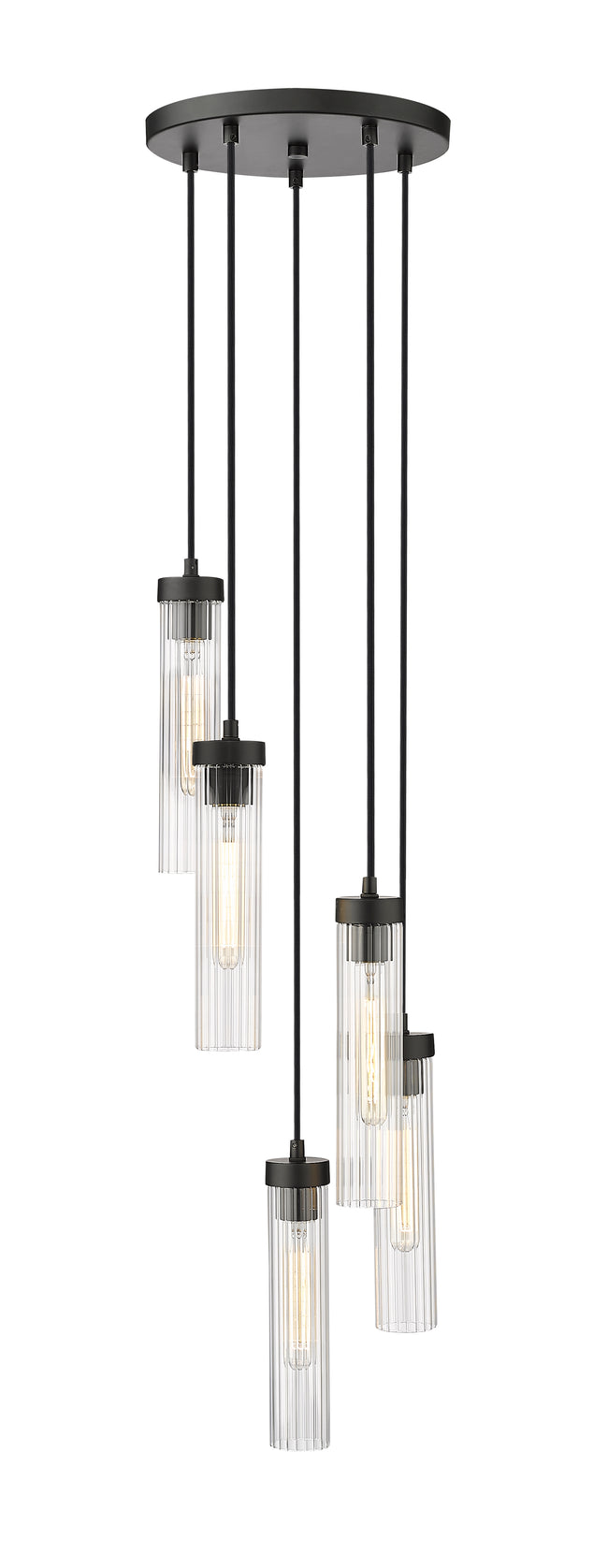 740P-5R-MB - Beau 5 Light 12" Chandelier - Matte Black
