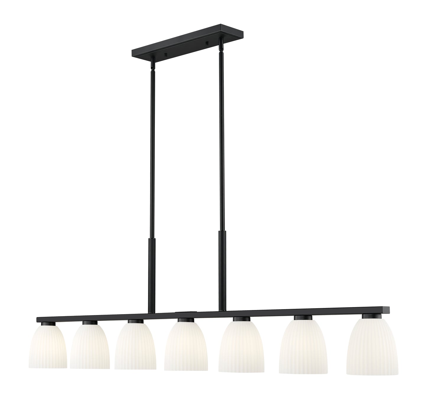 7518-7L-MB - Naya 7 Light Linear 64" Chandelier - Matte Black
