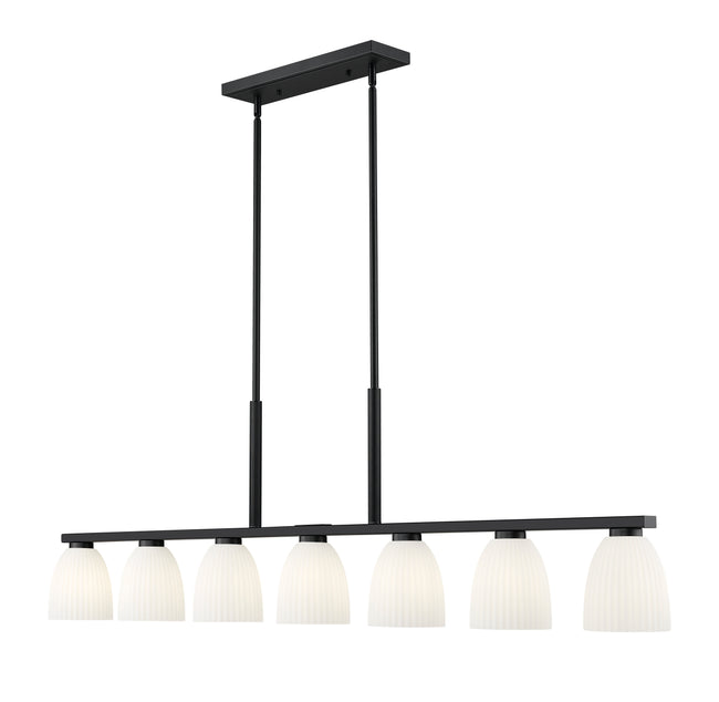 7518-7L-MB - Naya 7 Light Linear 64" Chandelier - Matte Black
