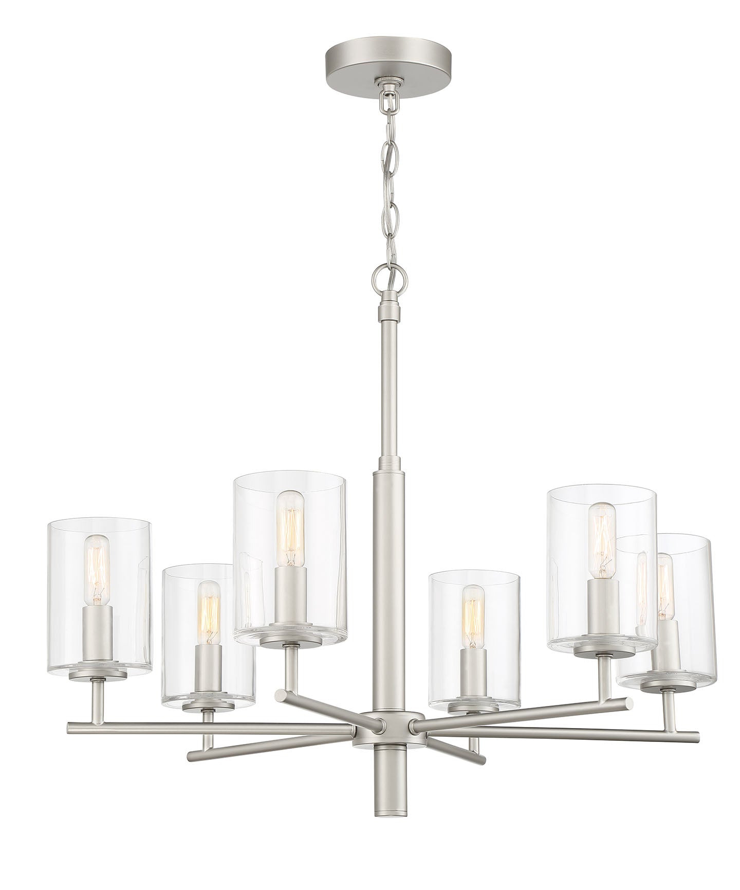 55626-SN - Hailie 6 Light 26" Wide Chandelier - Satin Nickel
