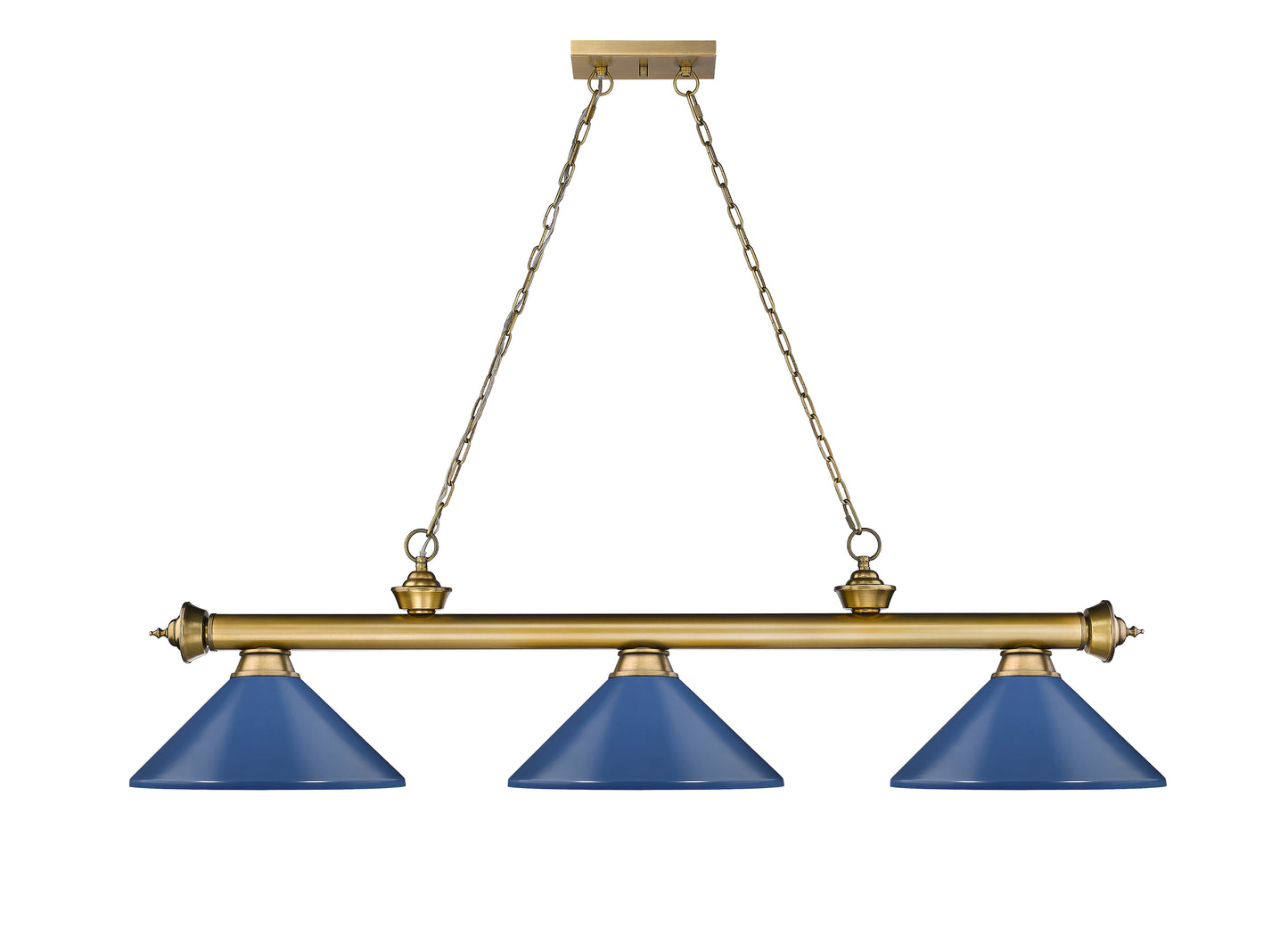 2306-3RB-MNB - Cordon 3 Light 58" Billiard - Rubbed Brass