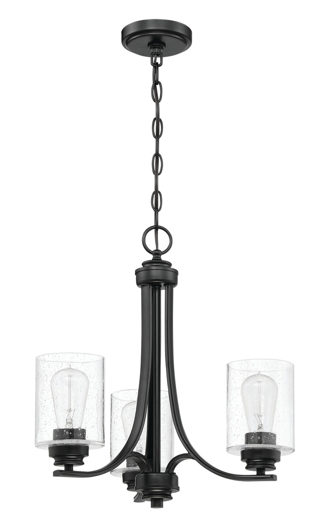 50523-FB - Bolden 3 Light 18" Wide Chandelier - Flat Black