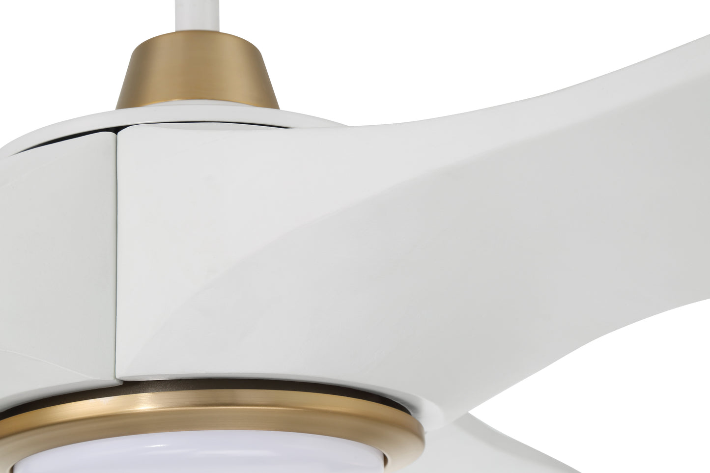 EVY60WSB3-NWF - Envy 60" Ceiling fan, no Wifi 60" 3 Blade Ceiling Fan with Light Kit - White / Satin Brass
