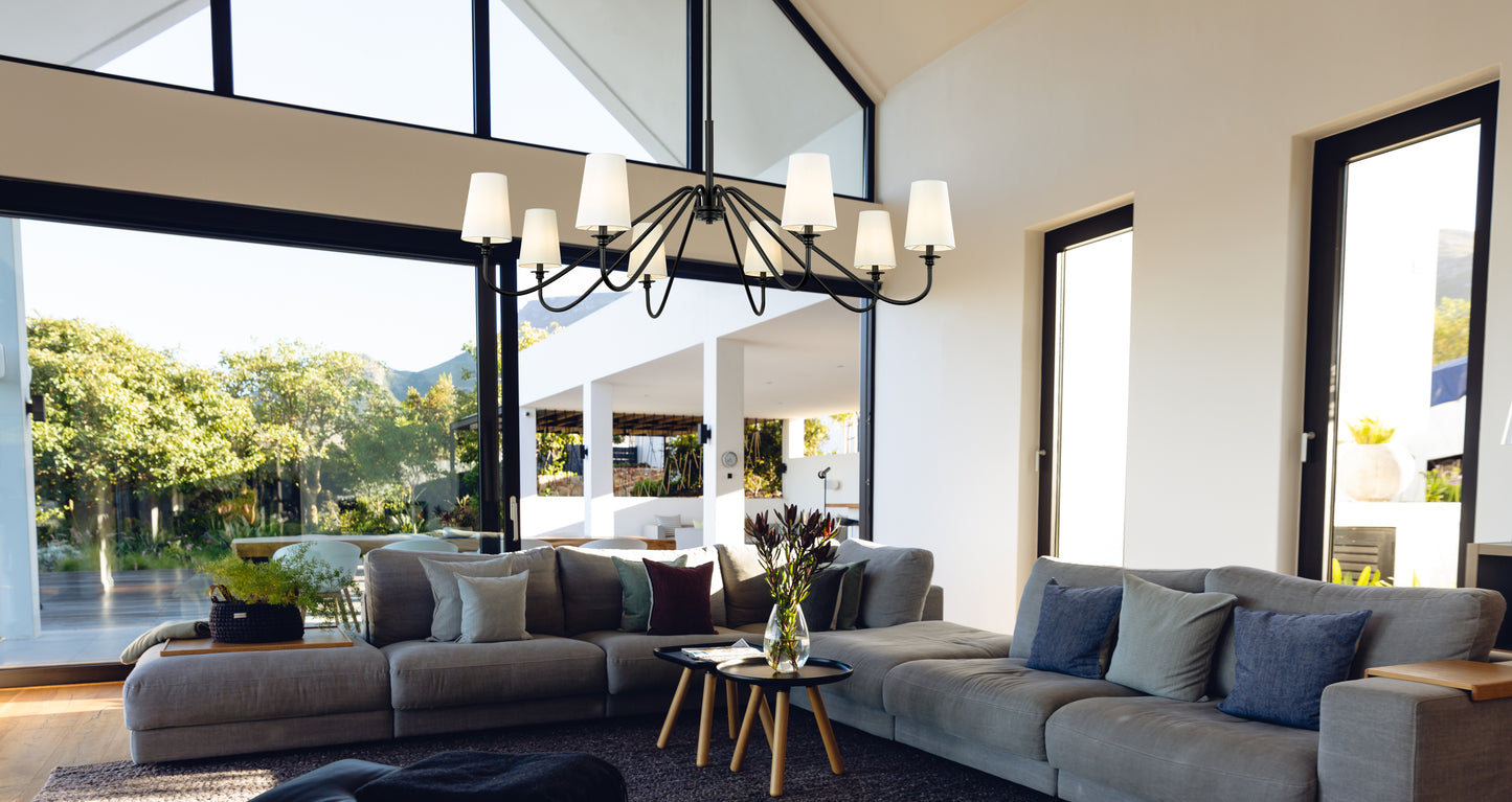 7509-8-60MB - Gianna 8 Light 60" Chandelier - Matte Black