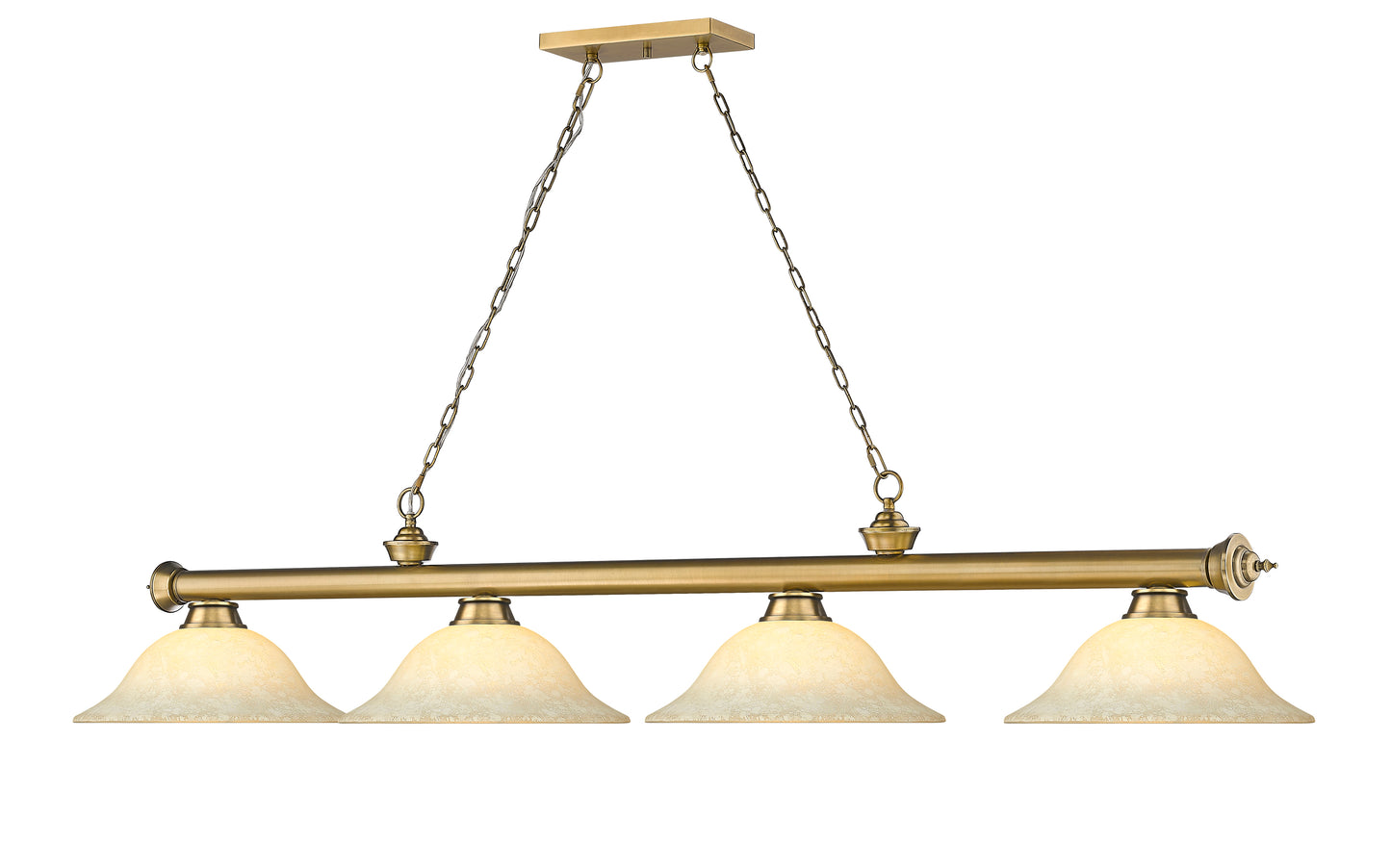 2306-4RB-GM16 - Cordon 4 Light 82" Billiard - Rubbed Brass