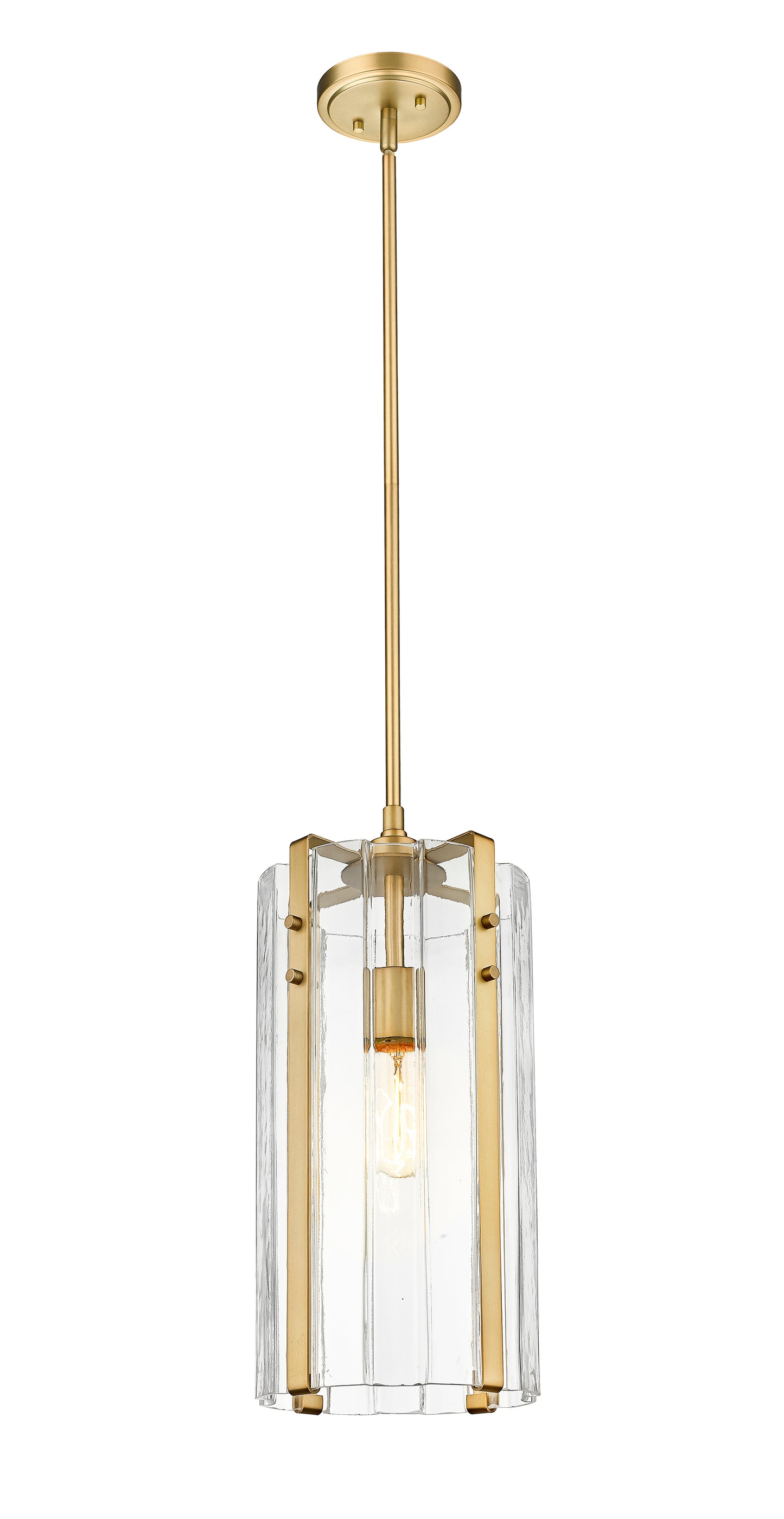 3036P8-RB - Alverton 1 Light 8" Pendant - Rubbed Brass