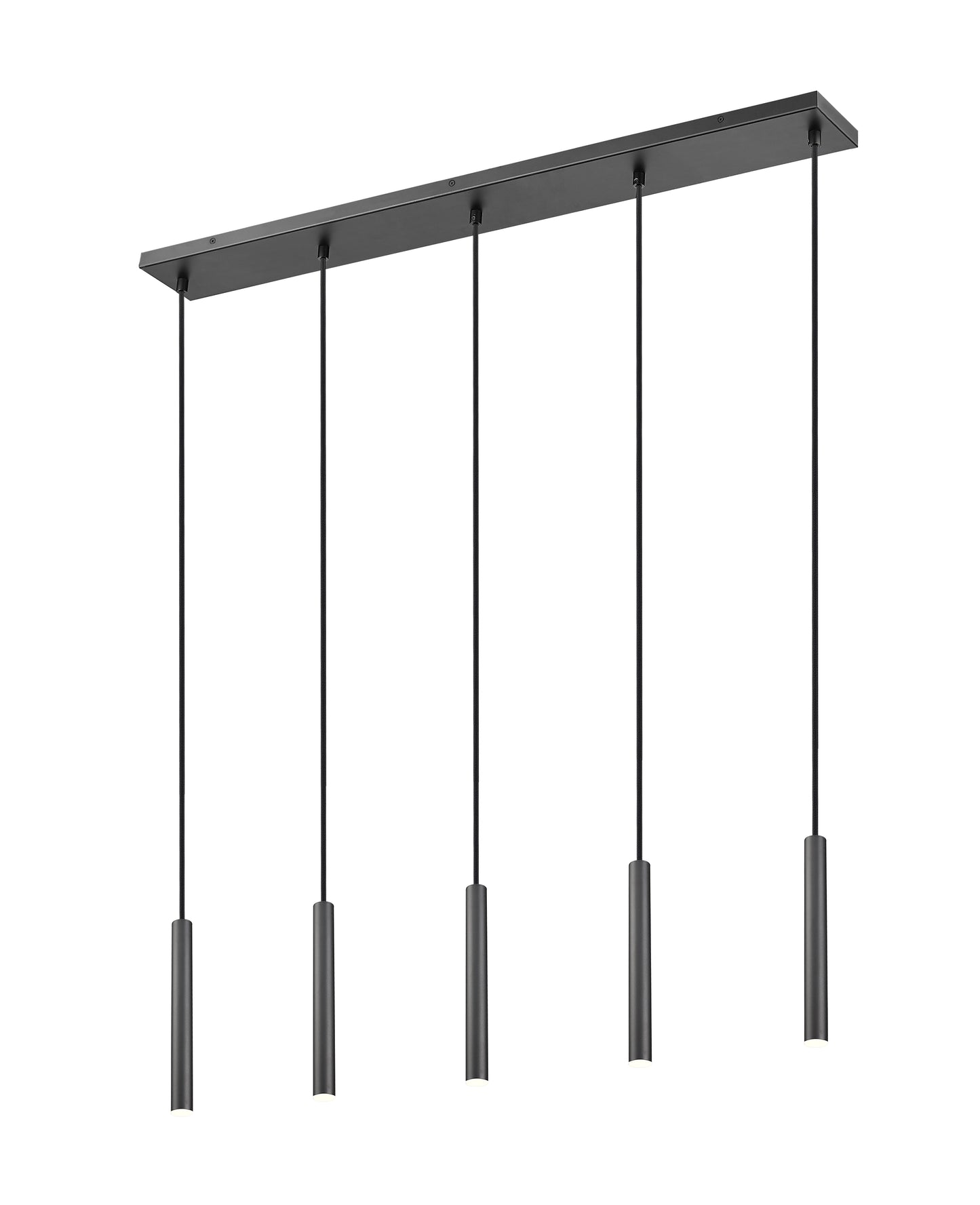 919MP12-5L-MB-LED - Forest 5 Light Linear 42" Chandelier - Matte Black