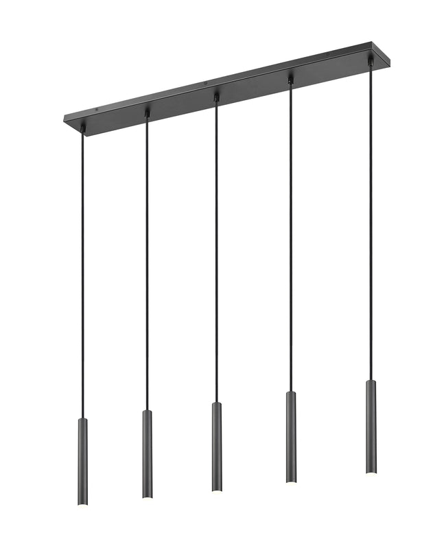 919MP12-5L-MB-LED - Forest 5 Light Linear 42" Chandelier - Matte Black