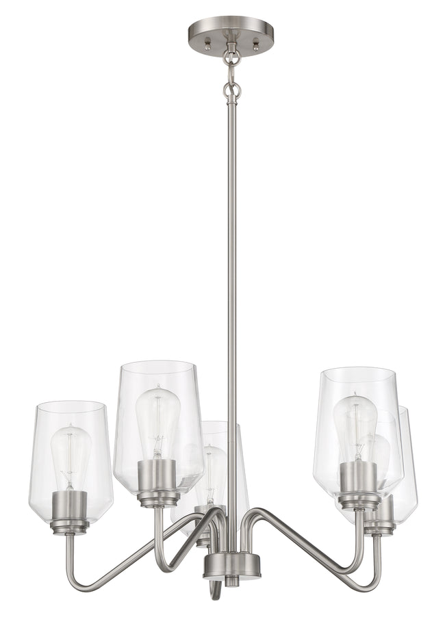 56125-BNK - Shayna 5 Light 23" Wide Chandelier - Brushed Nickel
