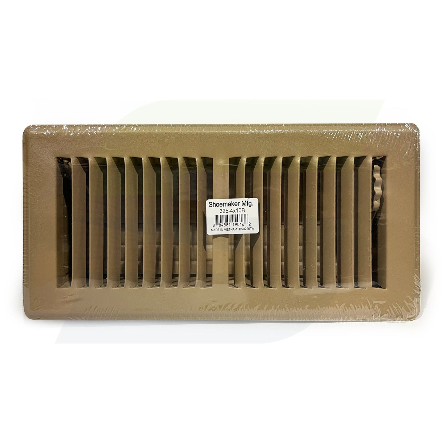 325 Series - 4" x 10" Stamped Perimeter Floor Register in Driftwood Tan