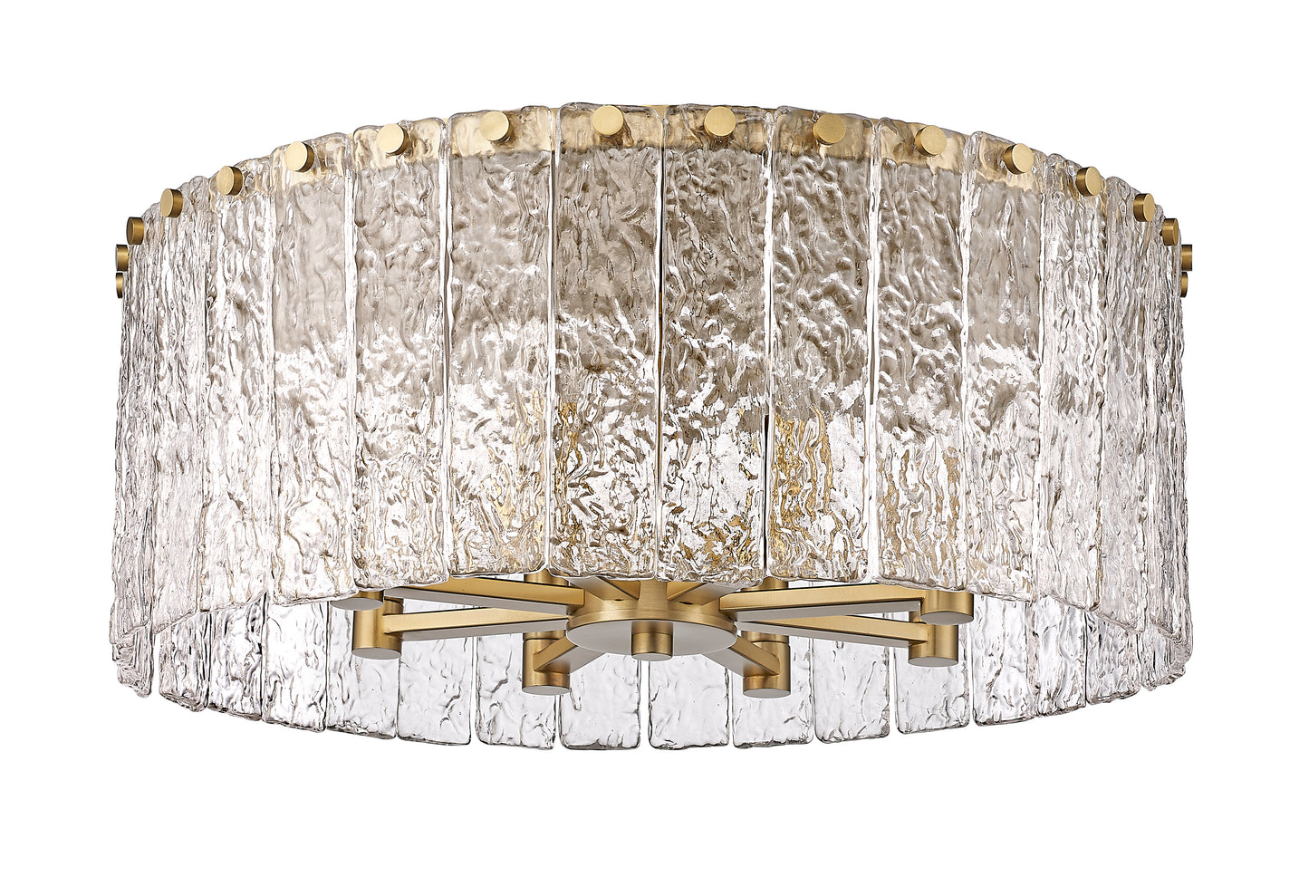 1943F20-MGLD - Glacier 8 Light Flush 21" Mount - Modern Gold