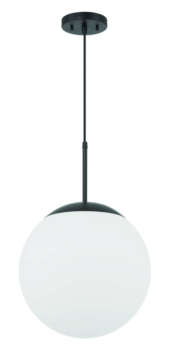56893-FB-WG - Gaze 1 Light 14" Wide Pendant - Flat Black