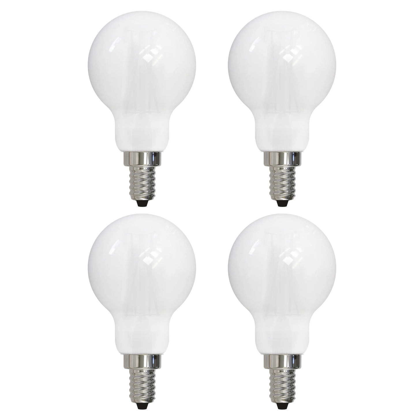 776828 - Filaments Dimmable A15 Milky Glass Candelabra Base - 4 Watt - 3000K - 4 Pack