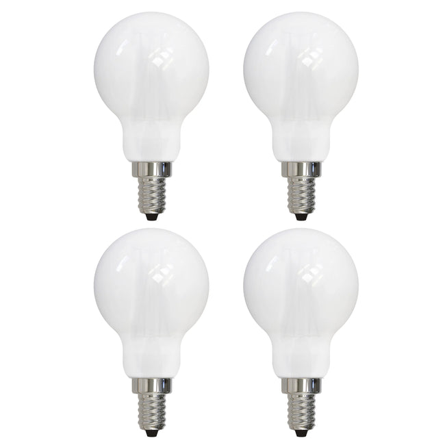 776828 - Filaments Dimmable A15 Milky Glass Candelabra Base - 4 Watt - 3000K - 4 Pack