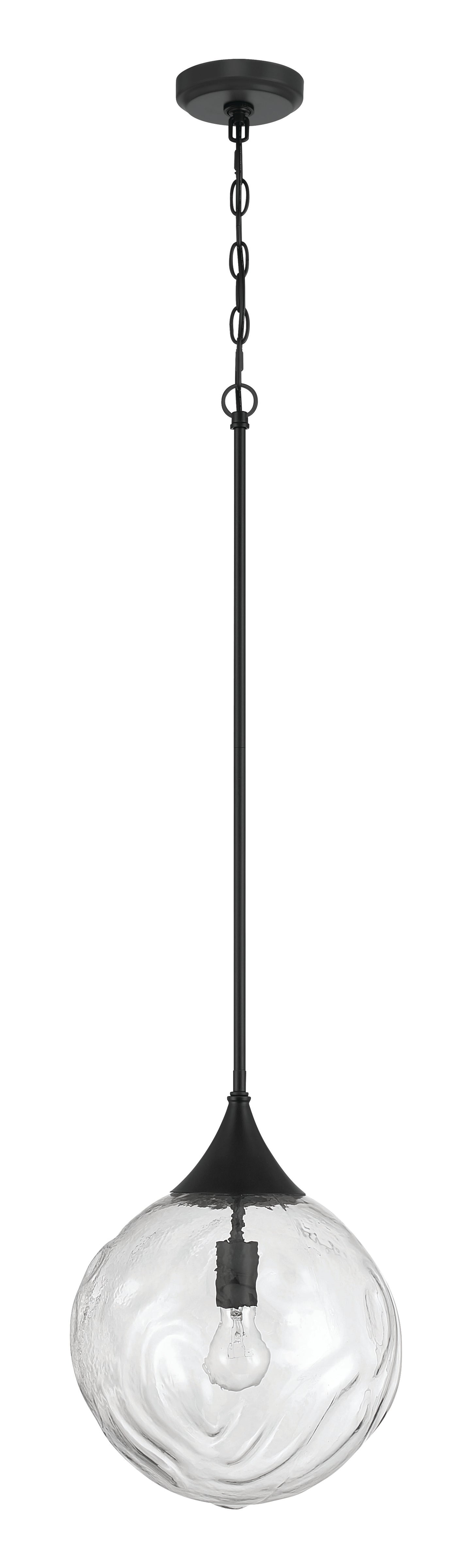 61292-FB - Reflection 1 Light 12" Wide Pendant - Flat Black