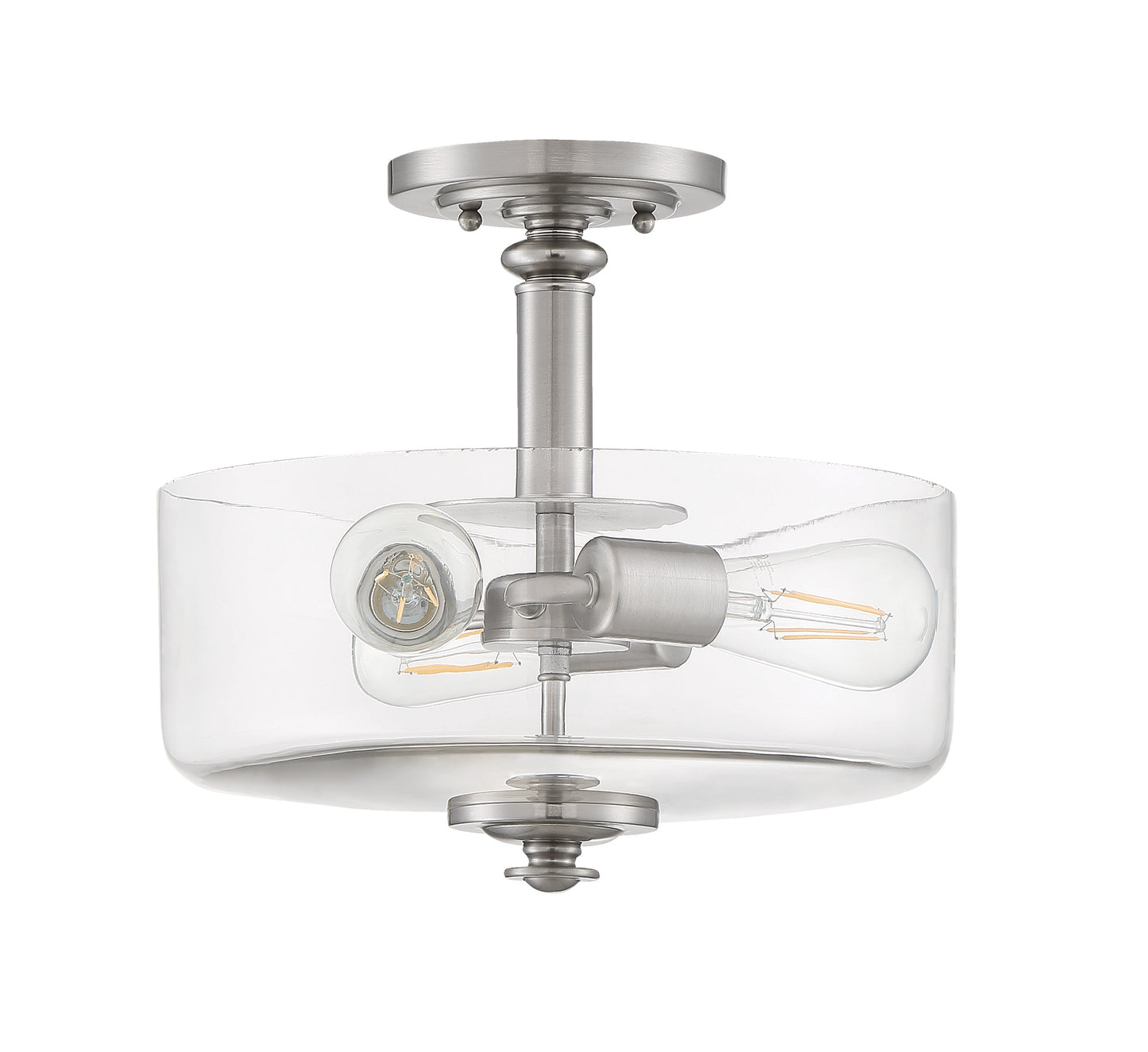 49853-BNK-C - Dardyn 3 Light 15" High Semi Flush Mount - Brushed Nickel