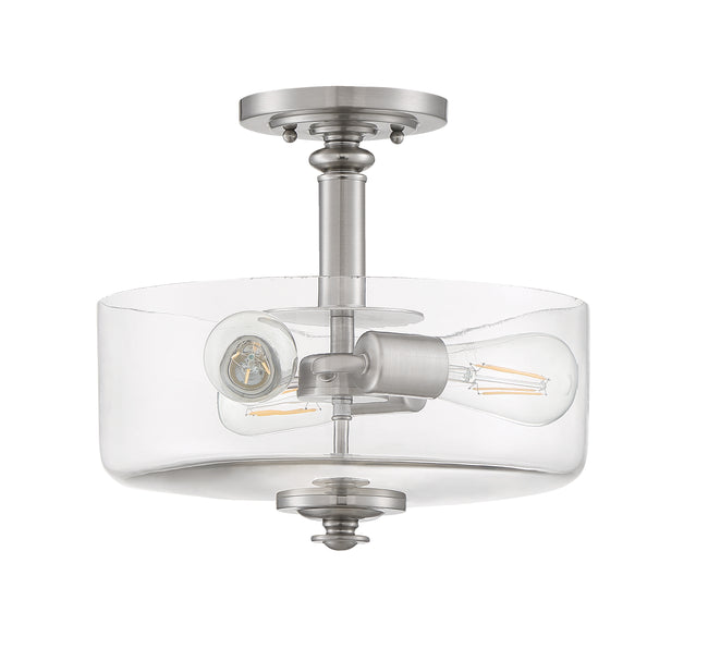 49853-BNK-C - Dardyn 3 Light 15" High Semi Flush Mount - Brushed Nickel