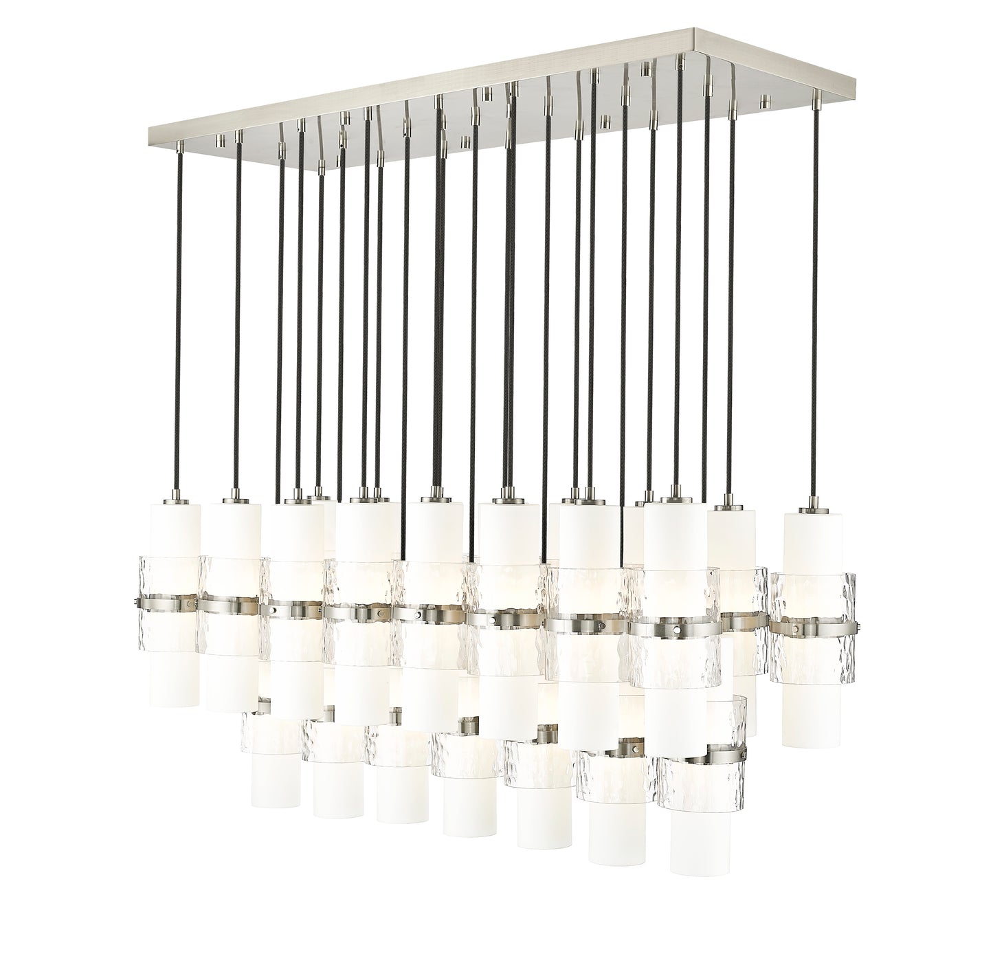 1946P-23L-BN - Cayden 23 Light Linear 54" Chandelier - Brushed Nickel