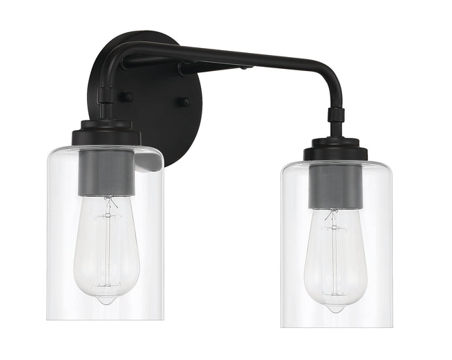 56002-FB - Stowe 2 Light 15" Wide Vanity Light - Flat Black