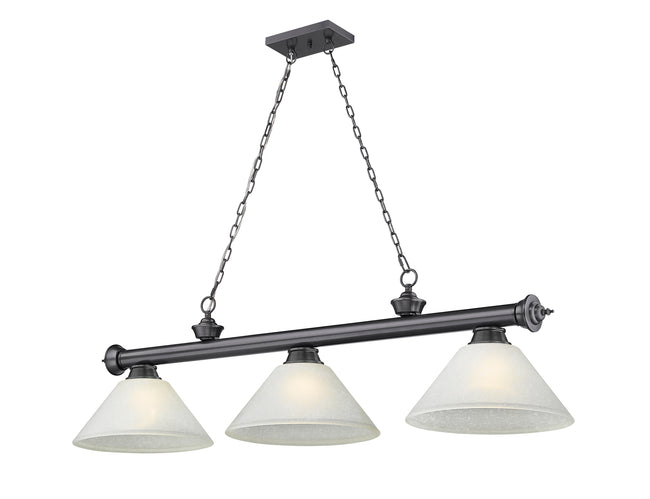 2306-3BP-AWL14 - Cordon 3 Light 57" Billiard - Bronze Plate