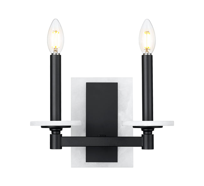 3045-2S-MB - Kaden 2 Light Wall 9" Sconce - Matte Black