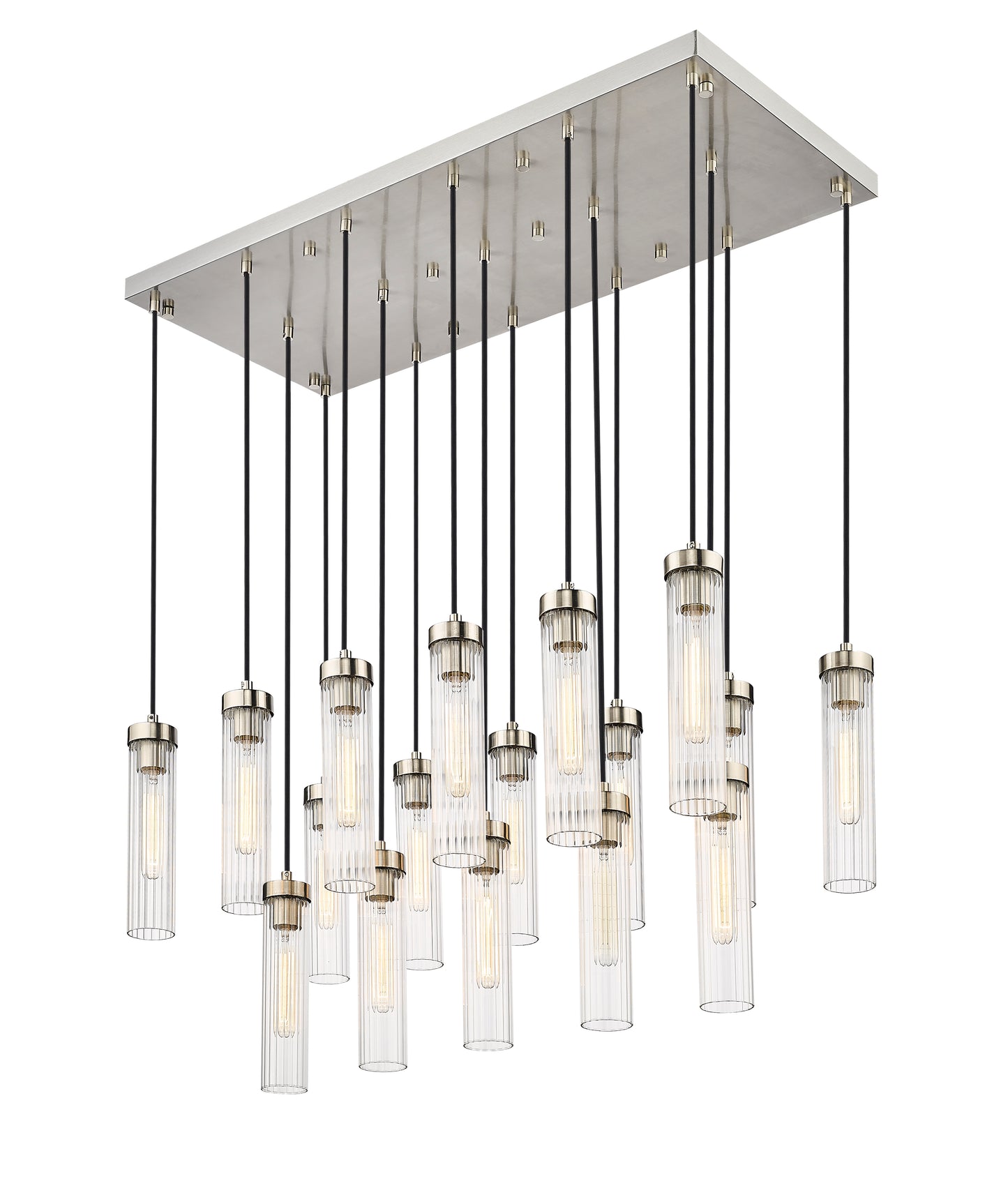 740P-17L-BN - Beau 17 Light Linear 42" Chandelier - Brushed Nickel