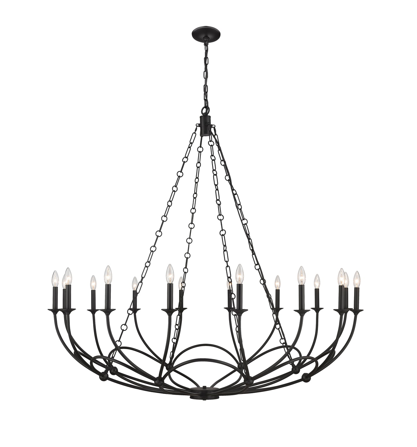 3500-16MB - Arabella 16 Light 55" Chandelier - Matte Black