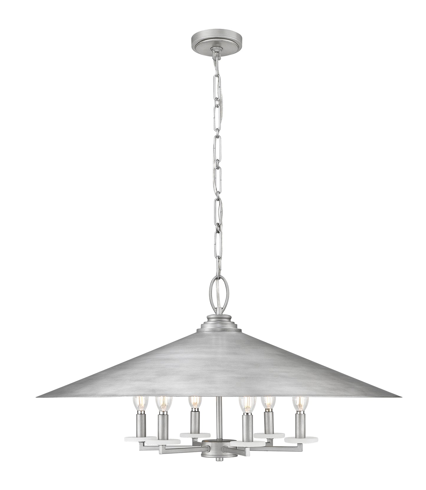 1953-32SPT - Rialto 6 Light 32" Pendant - Signature Pewter