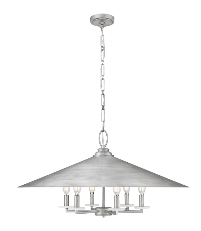 1953-32SPT - Rialto 6 Light 32" Pendant - Signature Pewter