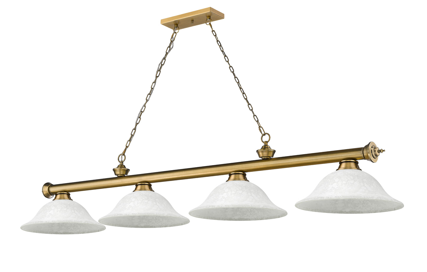 2306-4RB-WM16 - Cordon 4 Light 82" Billiard - Rubbed Brass