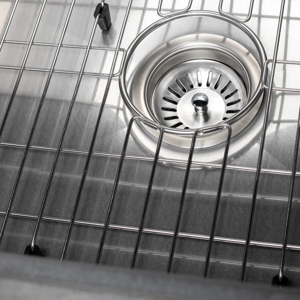 SLS-33 - 33" Garmisch Undermount Single Bowl Stainless Steel Kitchen Sink with Bottom Grid and Accessories