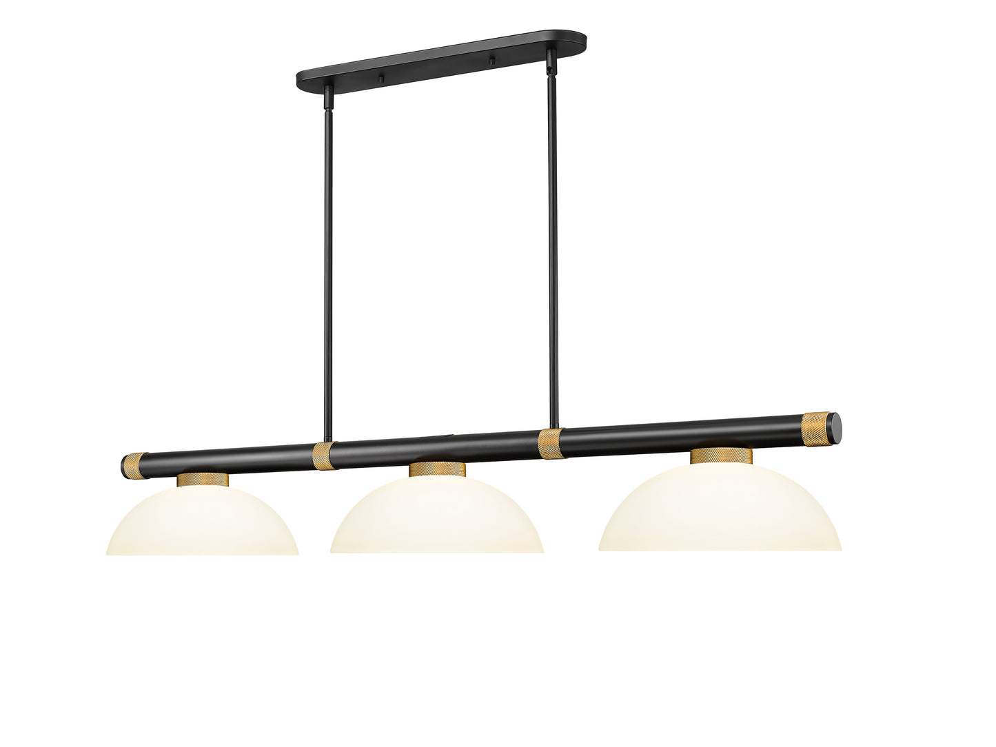 3050-3MB-RB-DMO14 - Vanguard 3 Light 58" Billiard - Matte Black / Rubbed Brass