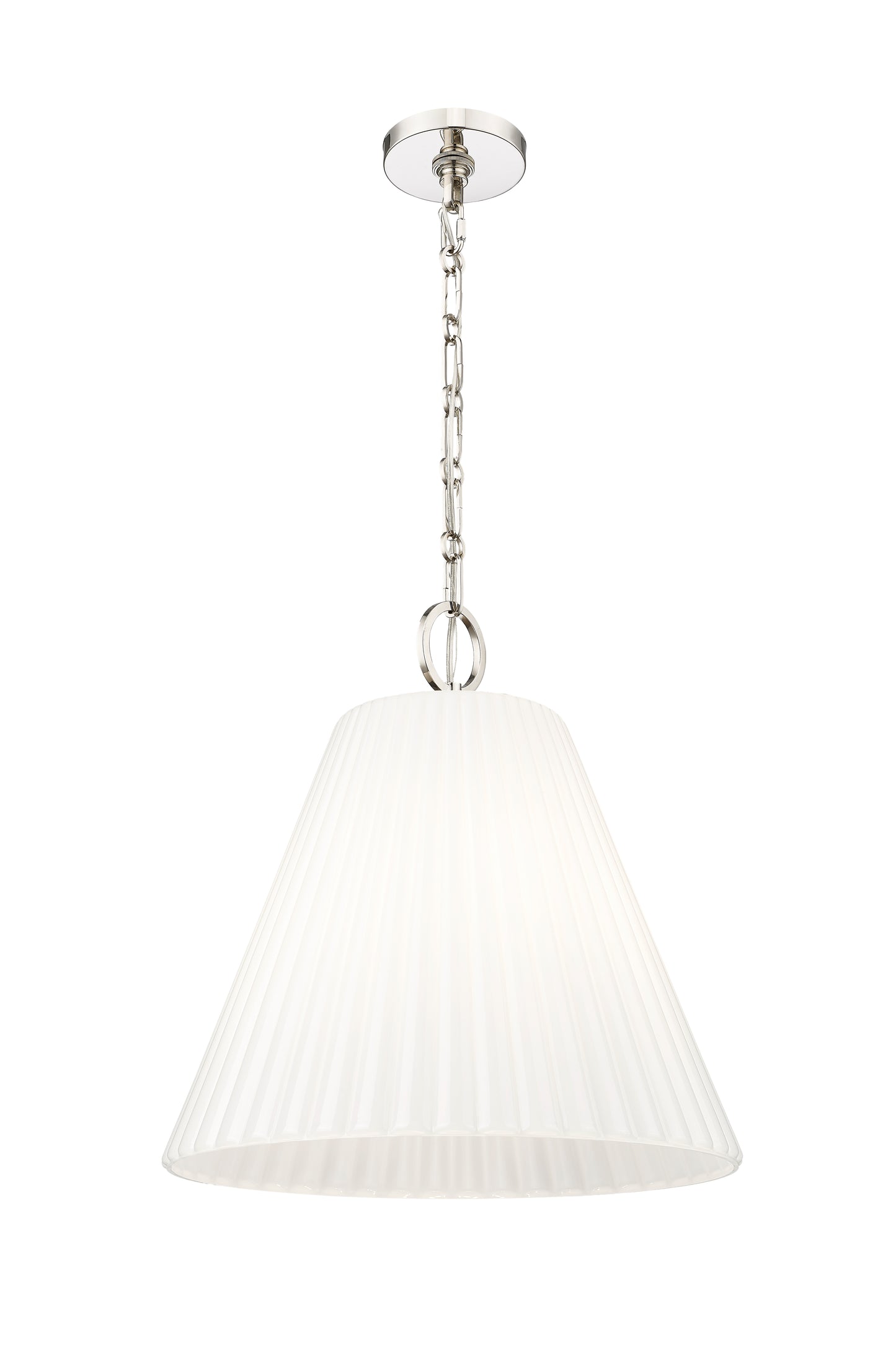 3042P18-PN - Alaric 3 Light 18" Pendant - Polished Nickel