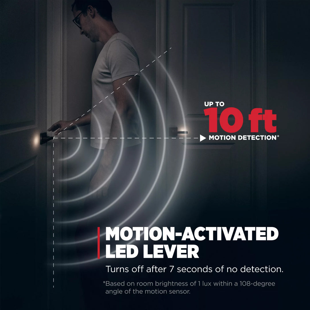 Halifax Passage LED Lever w/Square Rosette - Matte Black