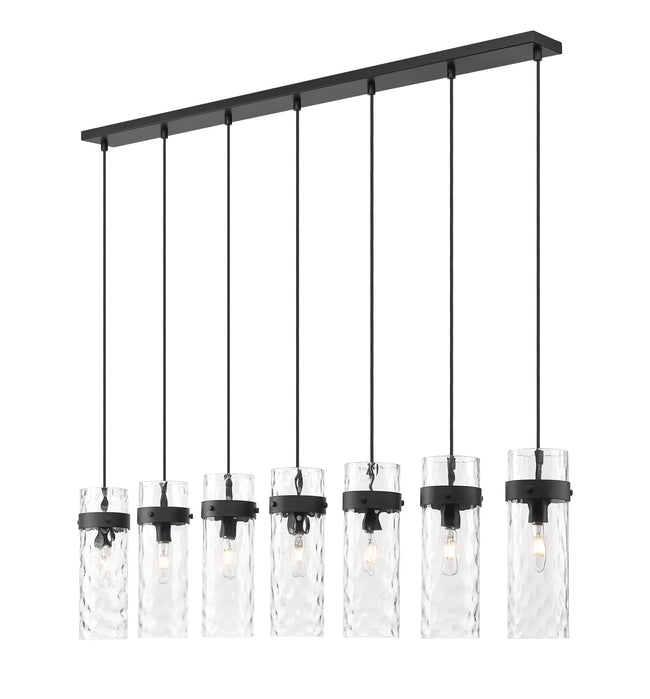 7002P5-7L-MB - Fontaine 7 Light Linear 57" Chandelier - Matte Black