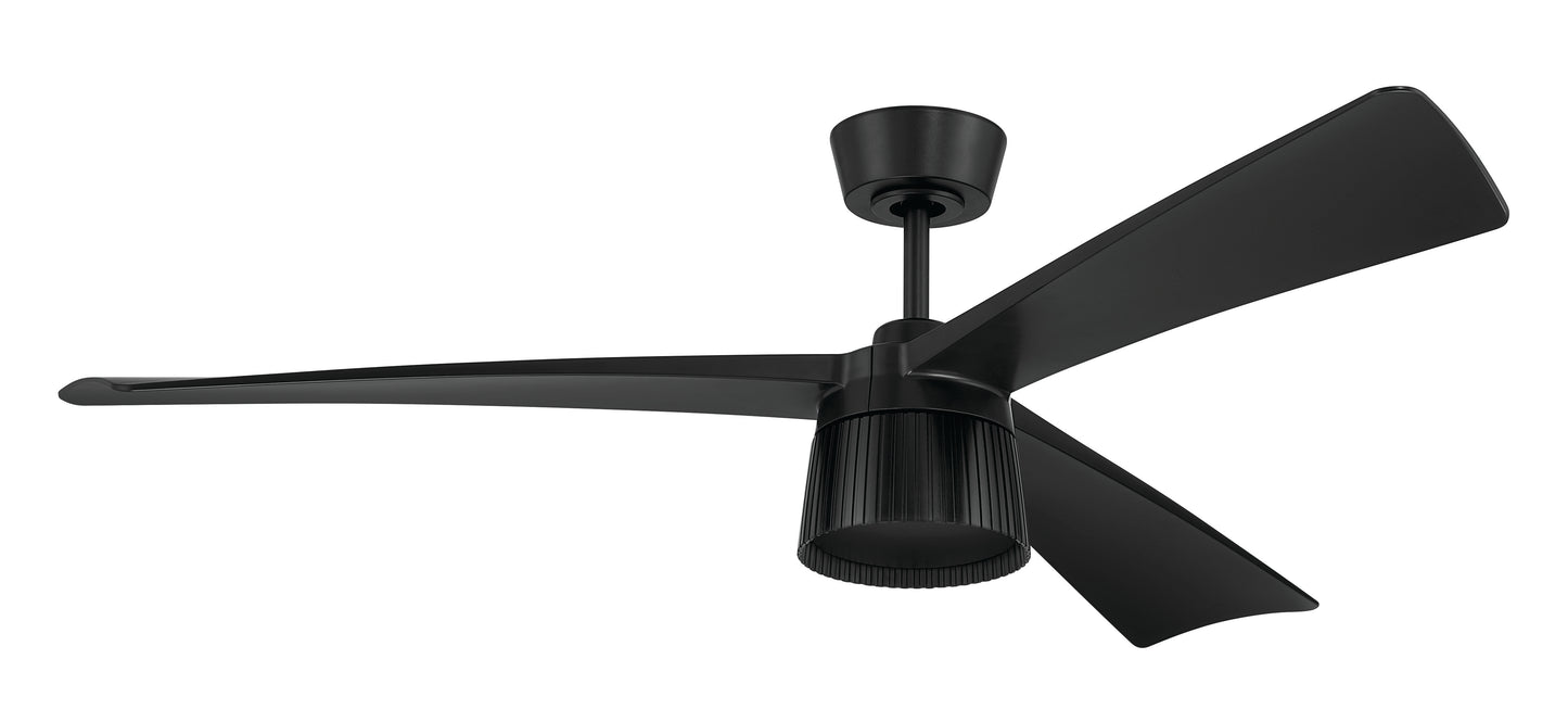 CTO52FB3 - Canto 52" 3-Blade Indoor/Outdoor Rated Damp Ceiling Fan 52" 3 Blade Indoor Outdoor Ceiling Fan with Light Kit - Flat Black