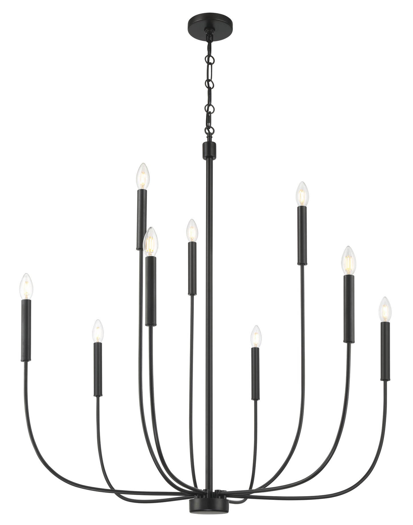 59829-FB - Traci 9 Light 37" Wide Chandelier - Flat Black