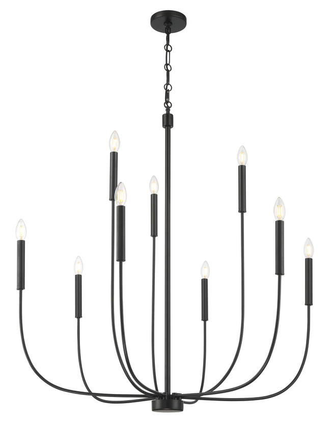 59829-FB - Traci 9 Light 37" Wide Chandelier - Flat Black