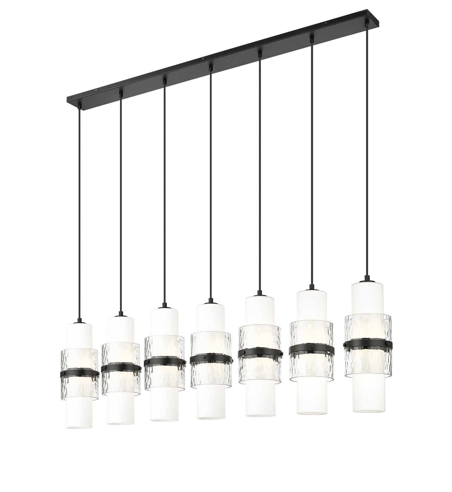1946P-7L-MB - Cayden 7 Light Linear 54" Chandelier - Matte Black